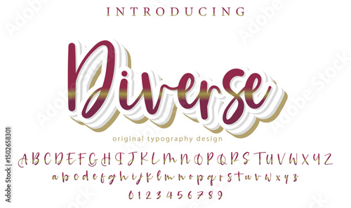 Diverse Font Stylish brush painted an uppercase vector letters, alphabet, typeface