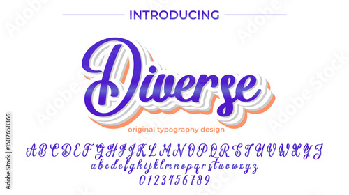 Diverse Font Stylish brush painted an uppercase vector letters, alphabet, typeface