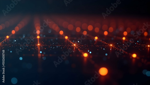 Digital Background A clean field of animated signal dots pulses gently in grid formation