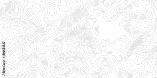 Abstract topographic White wave paper curved reliefs. Topographic map patterns, topography line map. Abstract white topography vector background. Contour maps. Vector illustration.	