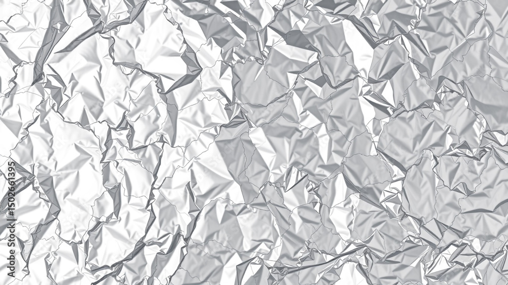 Fototapeta premium Crumpled aluminum foil background design texture