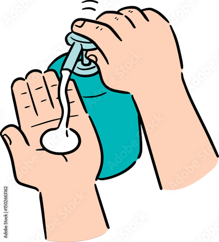 Illustration of using pump bottle
