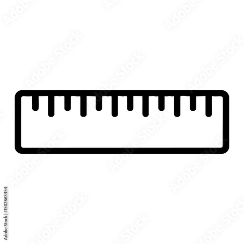 Ruler Line Icon — Minimal Measuring Tool Vector on White
