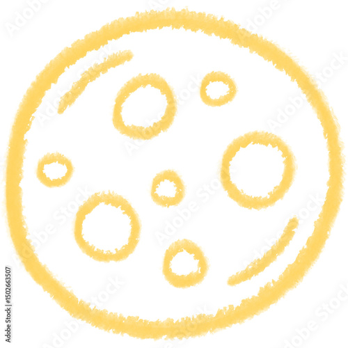 Full Moon  Space Doodle Crayon Kindergarten