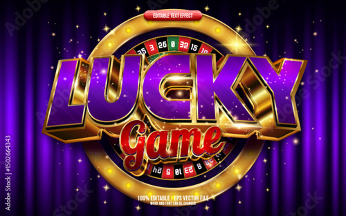 Lucky Game 3D editable text effect