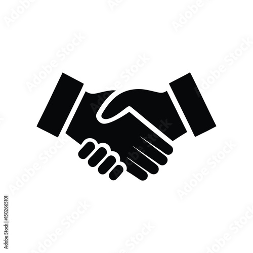 handshake silhouette, hand shake vector icons, Black hand shake icon