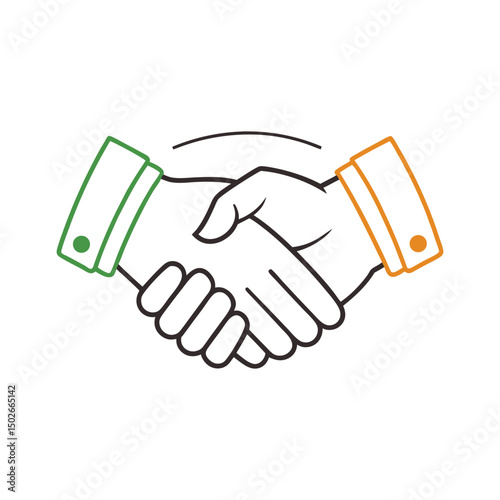 handshake vector line art, vector icon hand shake