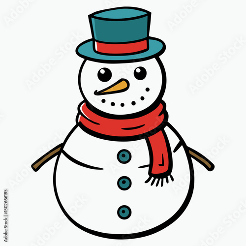 snowman with a broom