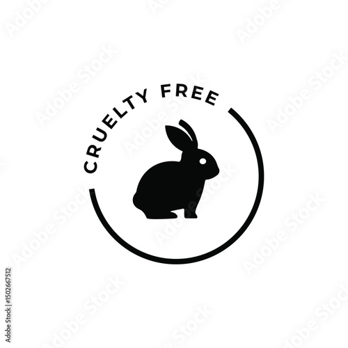 Cruelty Free Black logo icon vector sign
