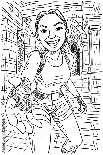 Adventurer  Women Doodle Art