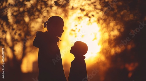 Parent and child sharing a tender moment in golden light, symbolizing unconditional love and connection.