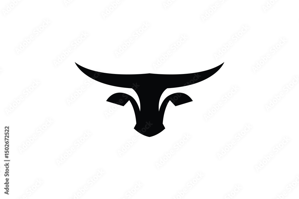 Fototapeta premium bull head logo design. logo icon vector illustration silhouette