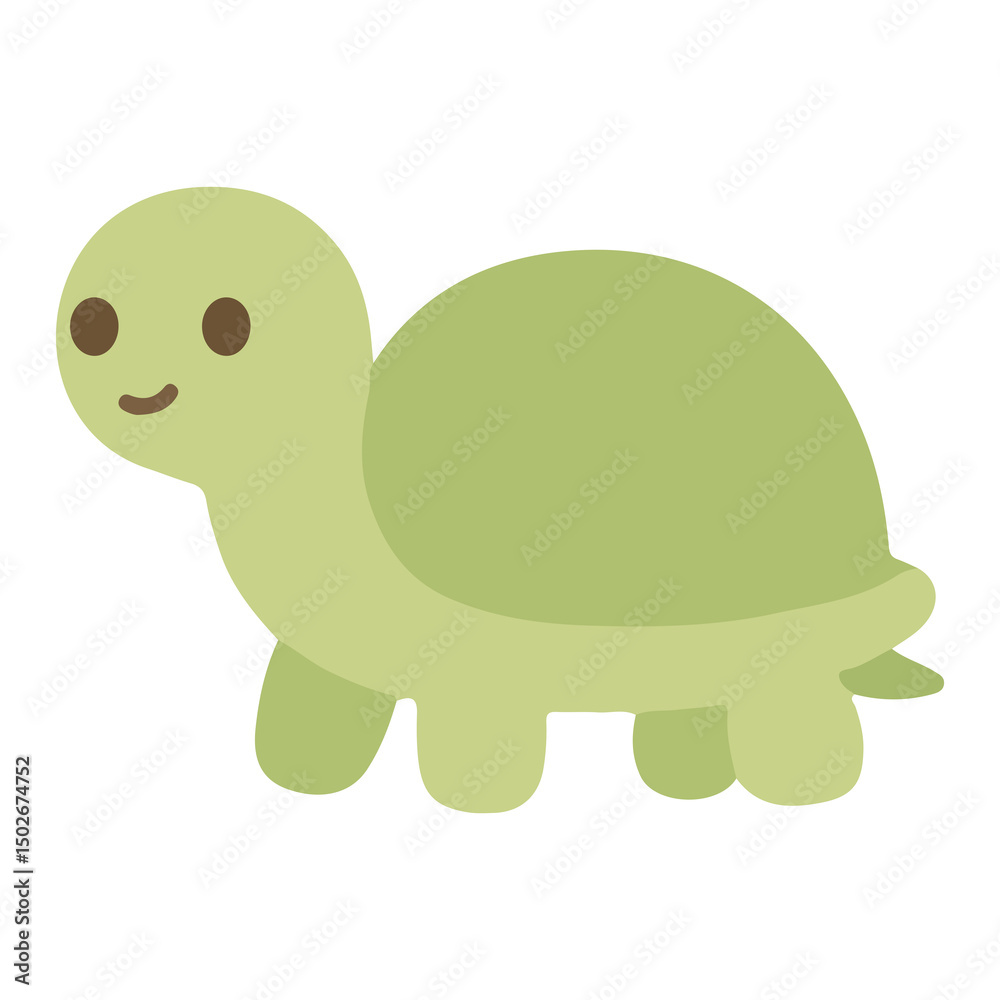 Obraz premium A cute, funny baby turtle cartoon illustration, a wild animal character design full of fun and nature