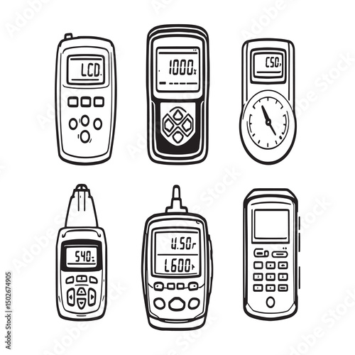 Moisture detector instrument outlined in vector illustration