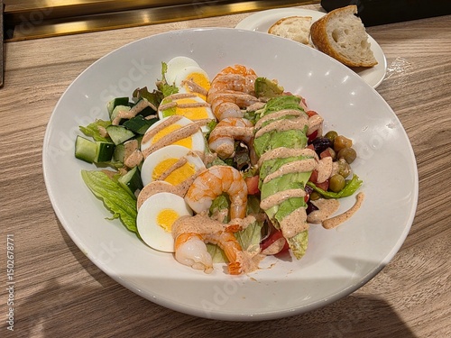 Shrimp Avocado Egg Salad Plate