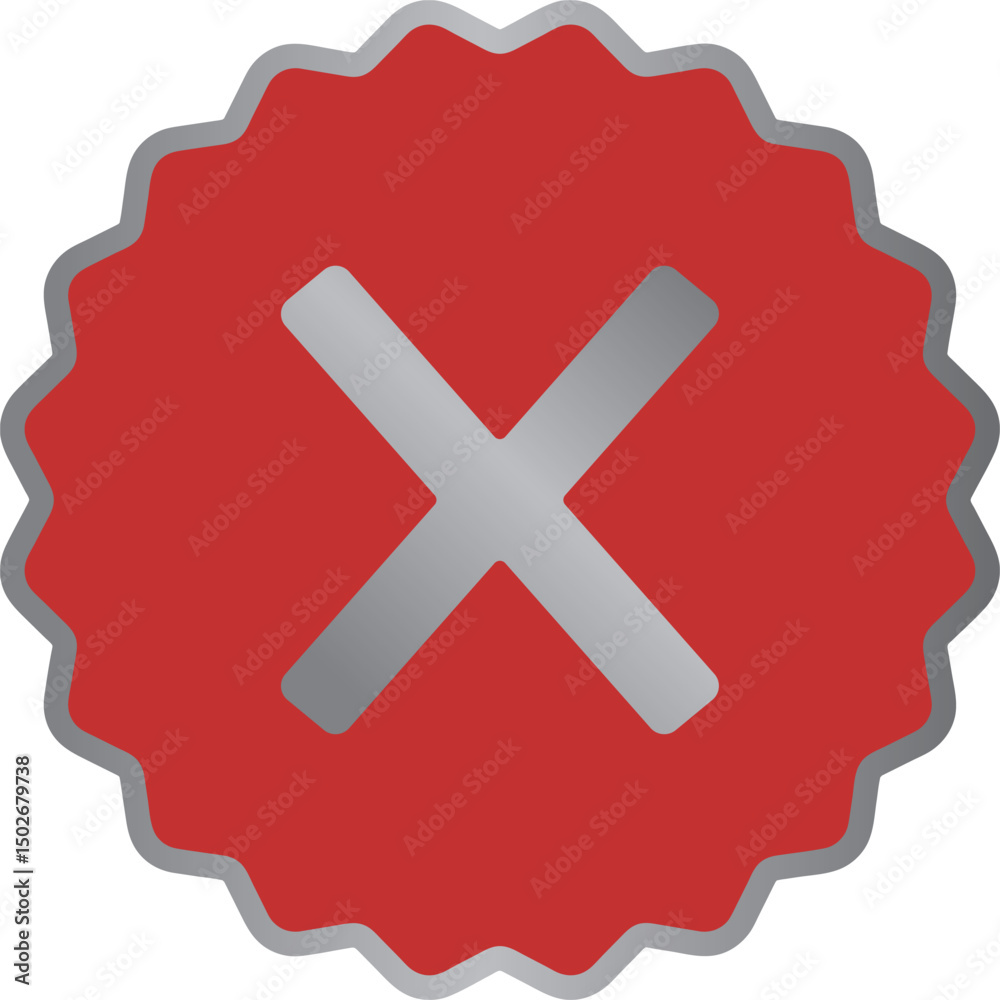 Obraz premium Simple cross mark icon vector