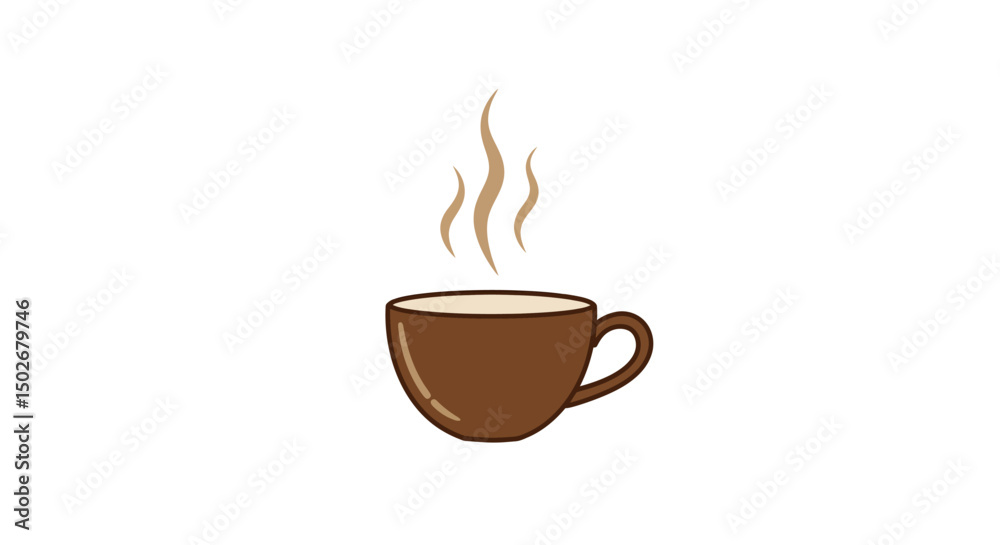 Cozy Coffee Cup Vector Illustration Simple Flat Design Icon Cozy Coffee Cup Vector Illustration Simple Flat Design Icon