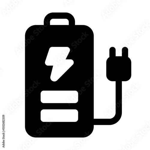 Charging Glyph Icon. Single icon, glyph vector icon