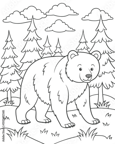 Bear coloring pages for kids