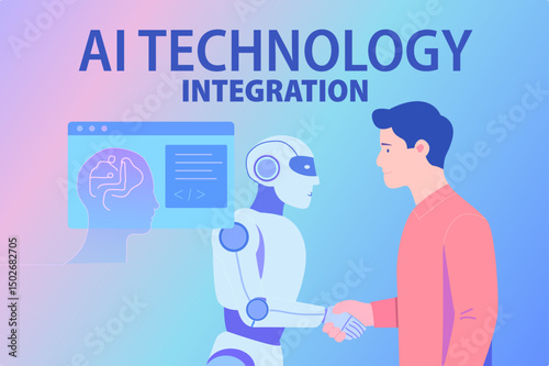 AI Technology Integration
Human and Robot Collaboration Concept