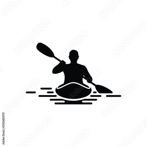  Silhouette Kayaking Clipart vector Art & Illustration