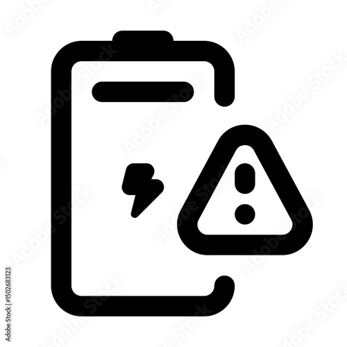 Battery Error Simple Line Icon. Single icon, line vector icon