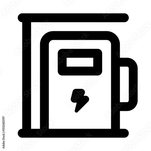 Charging Station Simple Line Icon. Single icon, line vector icon