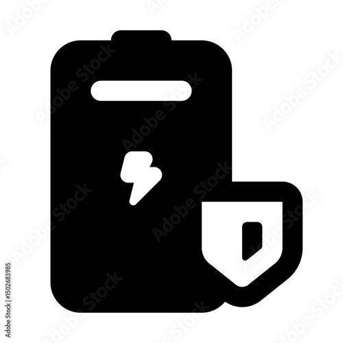 Battery Protection Simple Glyph Icon. Single icon, glyph vector icon