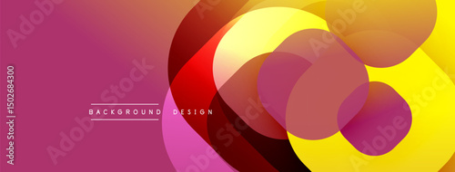 Abstract colorful overlapping circles. Gradient shades create dynamic visual effect. Modern design for backgrounds, presentations.