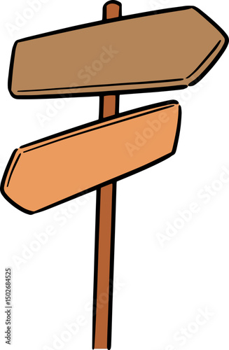 Illustration of direction post
