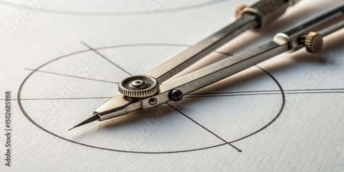 Wallpaper Mural A compass with a sharp metal tip and a lead that draws a circle on paper. High quality photo	 Torontodigital.ca