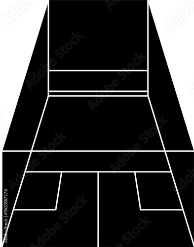 Squash court silhouette vector