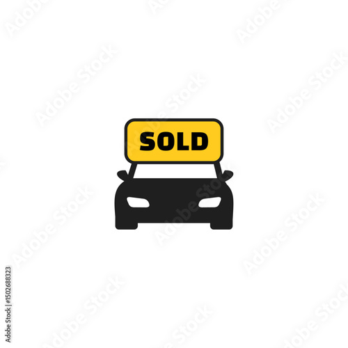 Car sold icon logo flat vector design