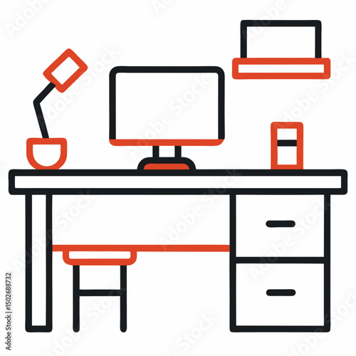 Laptop and coffee on a desk in an office or home workspace