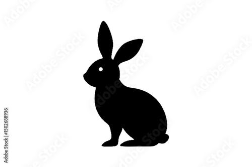 Elegant Black Rabbit Silhouet...