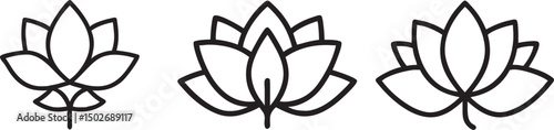 set lotus icon, icon flower