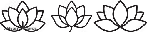 set lotus icon, icon flower