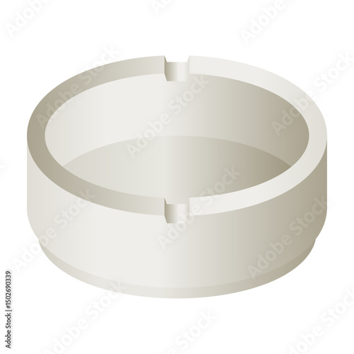 Simple Cigarette Ashtray Vector on White Background. Clean Cigarette Ashtray Element.
