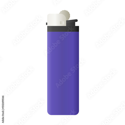 Disposable Lighter Vector on White Background. Smoking Equipment Lighter Element. Simple Lighter Icon.
