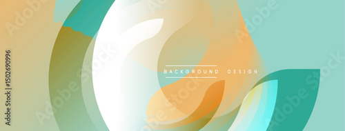 Abstract fluid shapes, soft colors blend. Modern design elements create dynamic background. Light gradients, smooth transitions visible.
