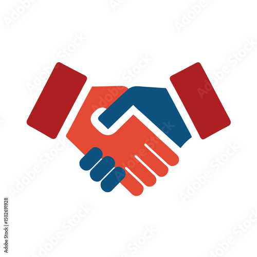 business agreement handshake color icon on white background