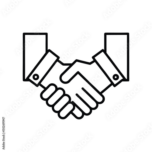 business agreement handshake on icon outline