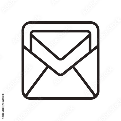 mail outline icon on white background