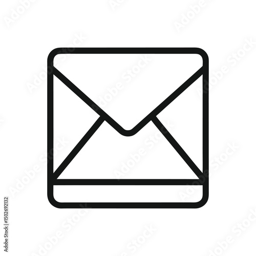 mail outline icon on white background