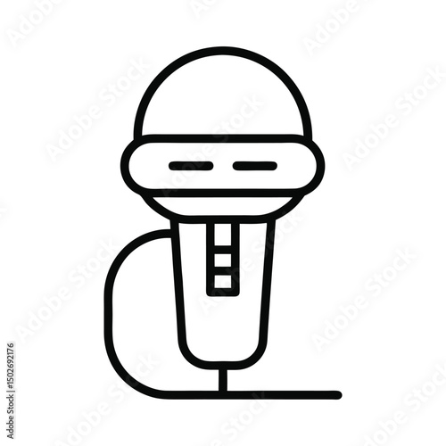 microphone outline icon on white background