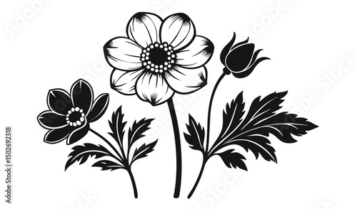 Vibrant anemone and windflower floral design