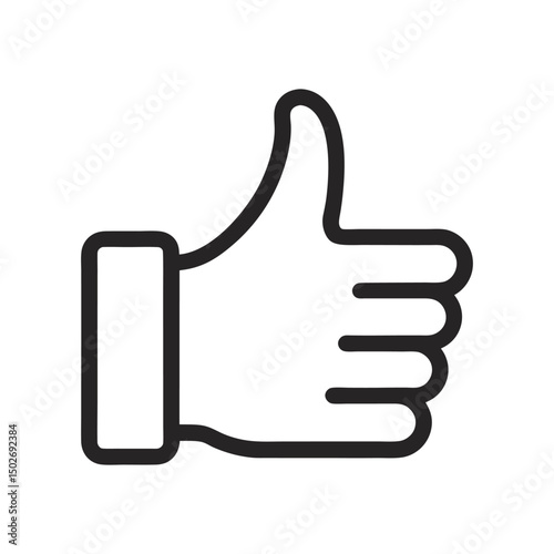 thumb up icon outline on white background