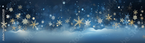 rain drops on the window, Blue Winter Billboard Background Creative Abstract Clapboard with Beautiful Snowflakes and Dark
