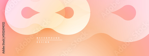Abstract fluid shapes, peach tones blend. Soft gradients create modern background design. Minimalist aesthetic, smooth curves dominate composition.