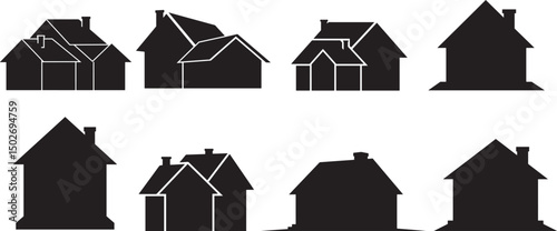House silhouette vector illustration